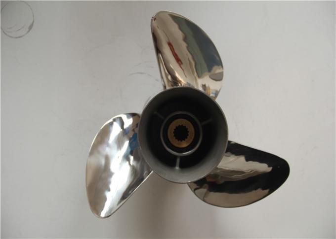 Polished Stainless Steel Outboard Motor Propellers 3 Blades With 13 3/4x15 Size