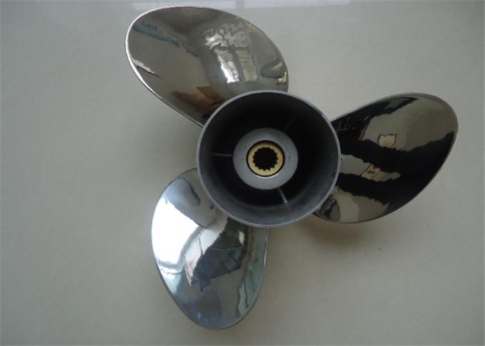 Polished Stainless Steel Outboard Motor Propellers 3 Blades With 13 3/4x15 Size